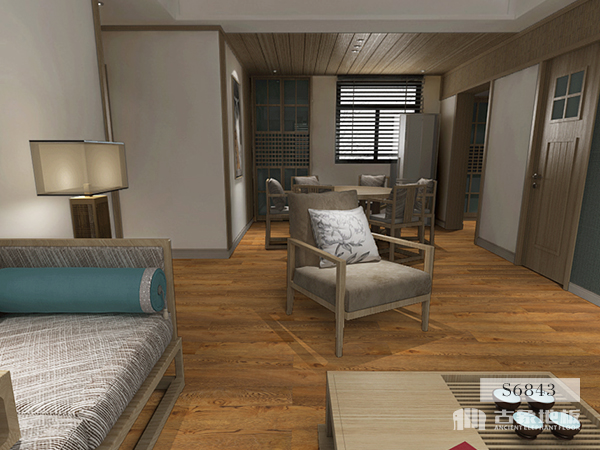 古象地板融入中式風