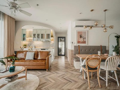 魚骨拼多層實(shí)木地板打造的輕奢風(fēng)案例