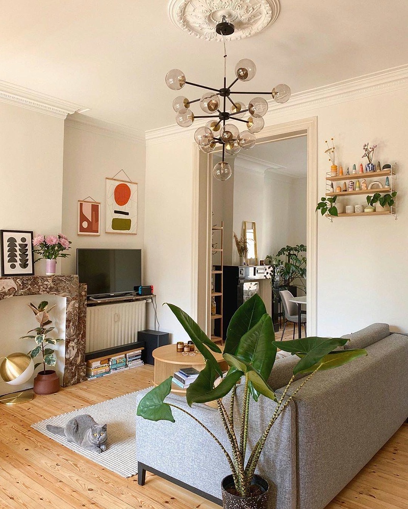 大理石打造的立體壁爐